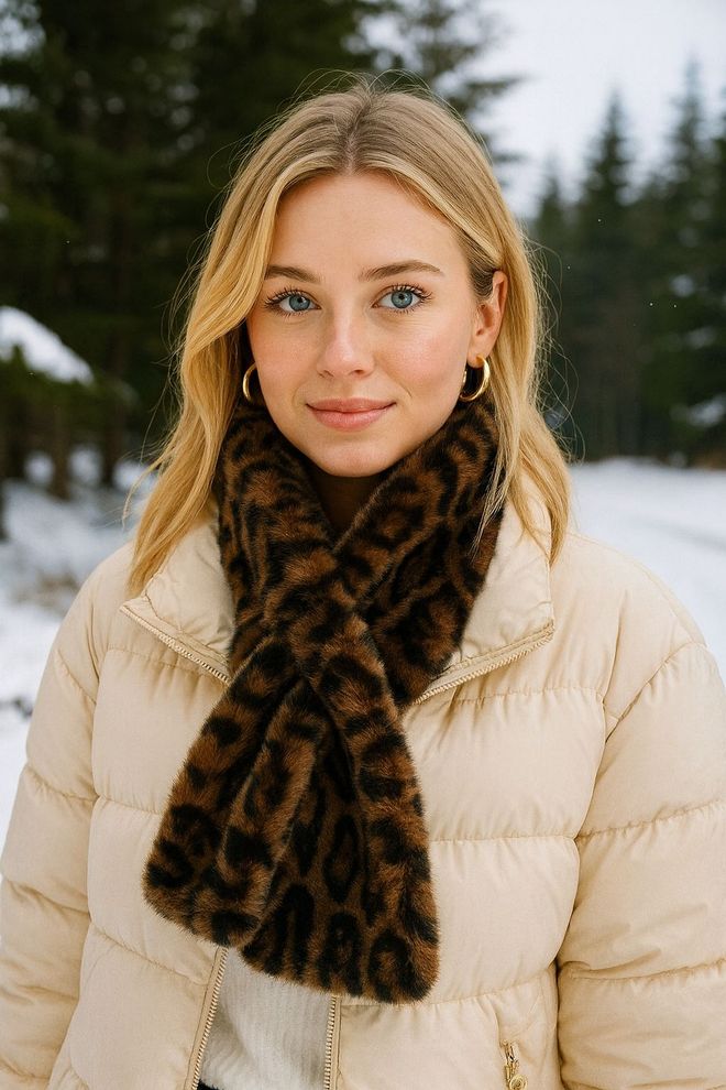 Axesoire Scialle Marrone Con Stampa Animalier Per Autunno E Inverno Abbigliamento all'ingrosso Casuale