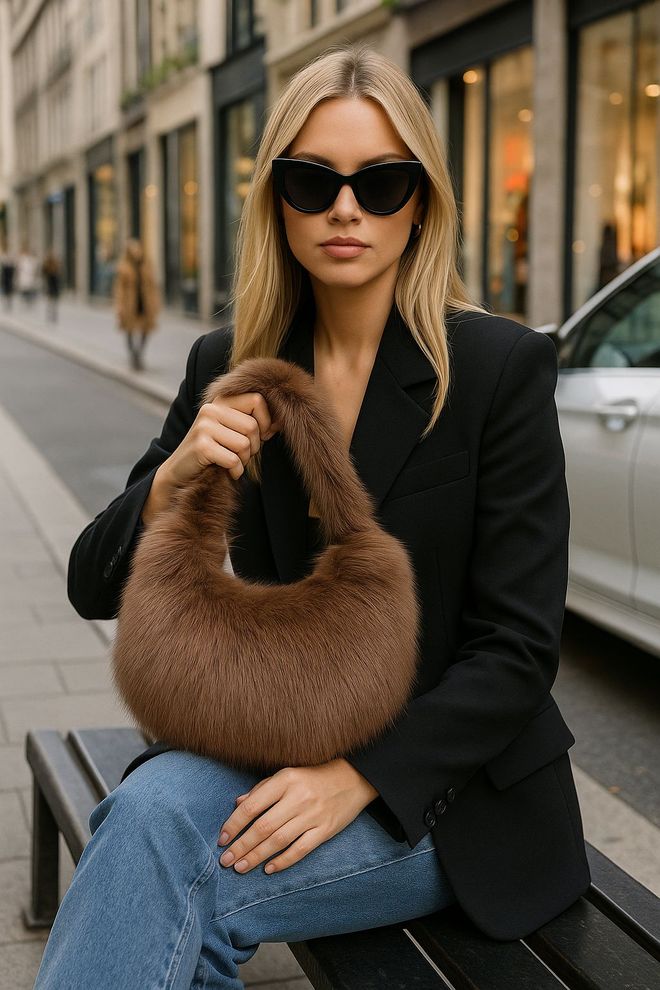 Axesoire Bolsa De Pelúcia Marrom Roupas por atacado 1
