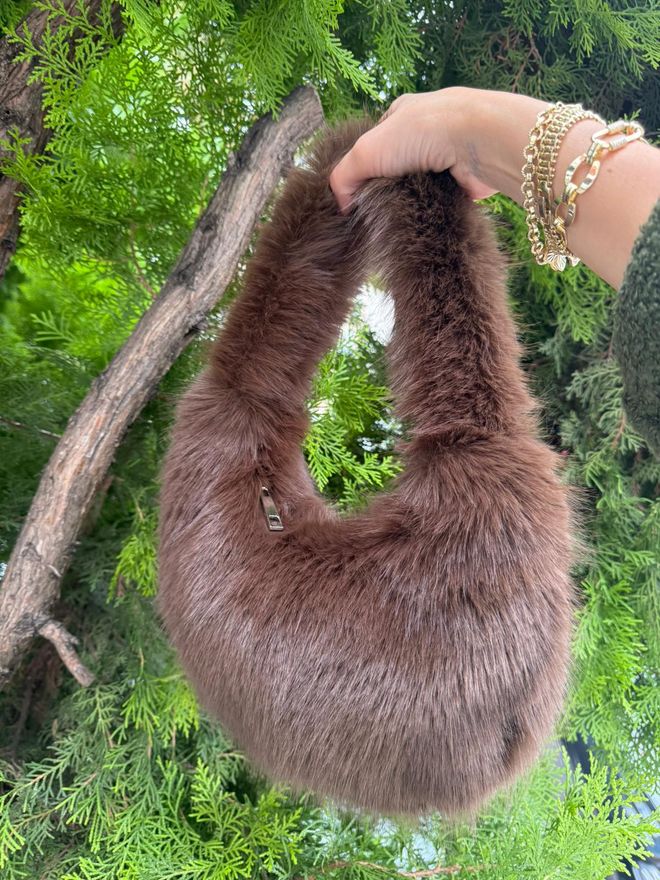 Axesoire Bolsa De Pelúcia Marrom Roupas por atacado 2