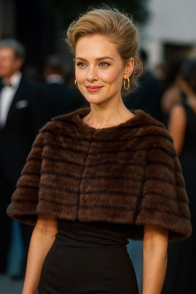 Axesoire Xaile Castanho Riscado Elegante Para Noite E Inverno Roupas por atacado Vintage