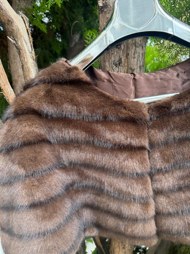 Axesoire Xaile Castanho Riscado Elegante Para Noite E Inverno Roupas por atacado Cocktail