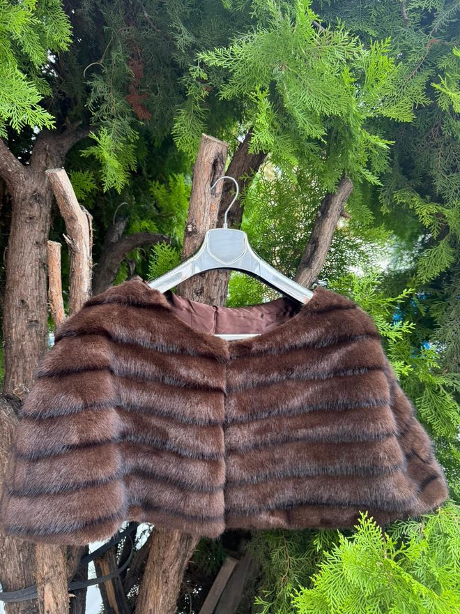 Axesoire Xaile Castanho Riscado Elegante Para Noite E Inverno Roupas por atacado 1