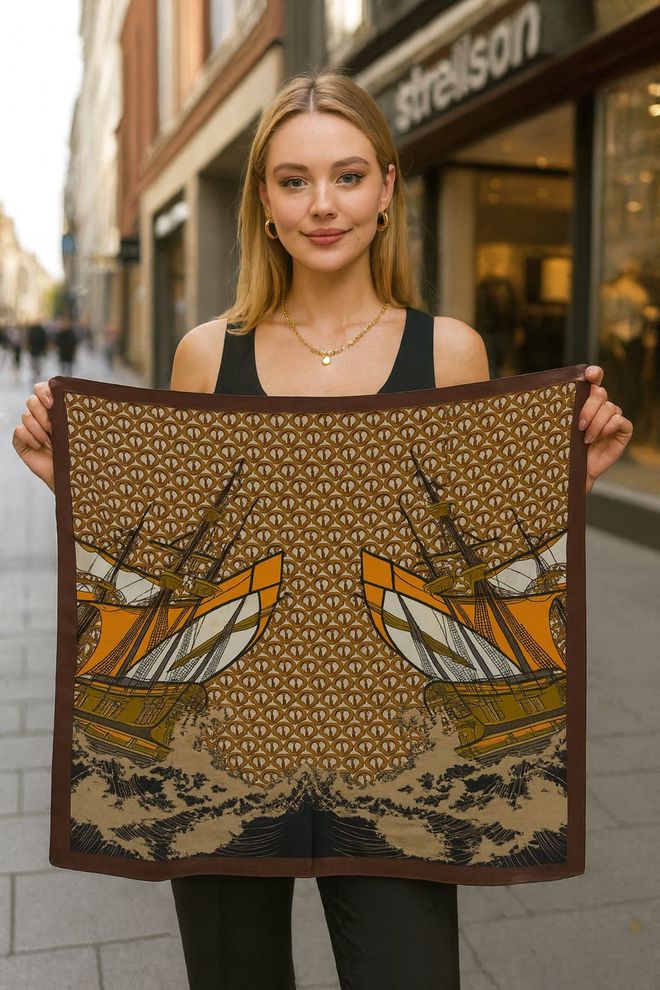 Axesoire Brązowy Szal Etniczny Na Pracę I Imprezę Hurtowa sprzedaż odzieży Casual