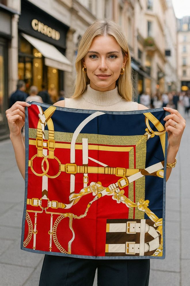 Axesoire Czerwony Elegancki Vintage Szal Z Motywem Postaci Hurtowa sprzedaż odzieży Klasyczny