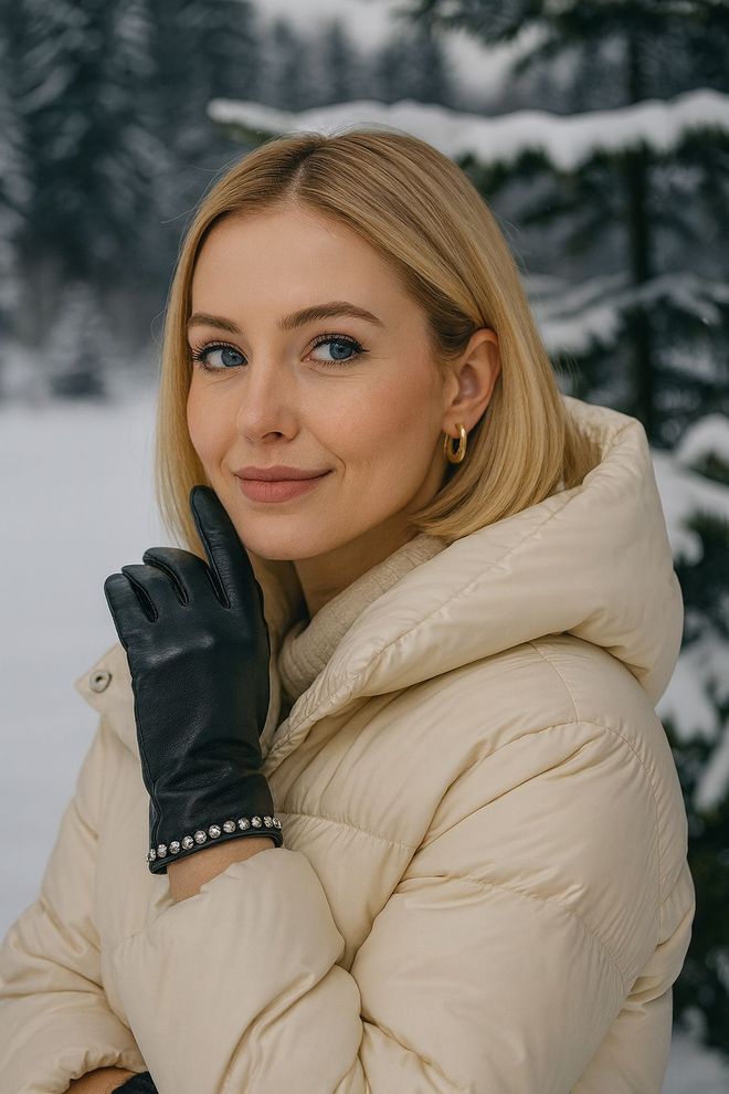 Axesoire Skórzane Rękawiczki Kostkowe Czarne Hurtowa sprzedaż odzieży 0