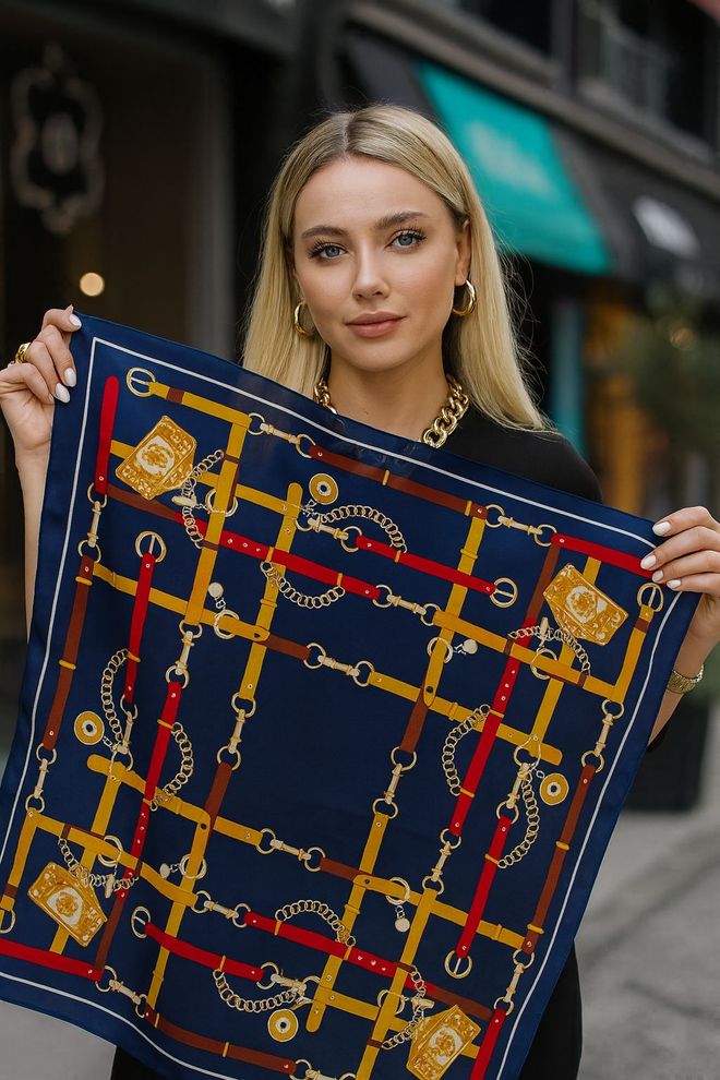 Axesoire Granatowy Elegancki Szal Hurtowa sprzedaż odzieży Casual