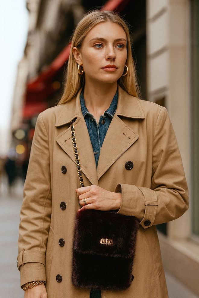 Axesoire Grandinės Pakabos Detalusis “Plum Mini” Pliušinis Krepšys Auksinis Didmeninė prekyba drabužiais 0