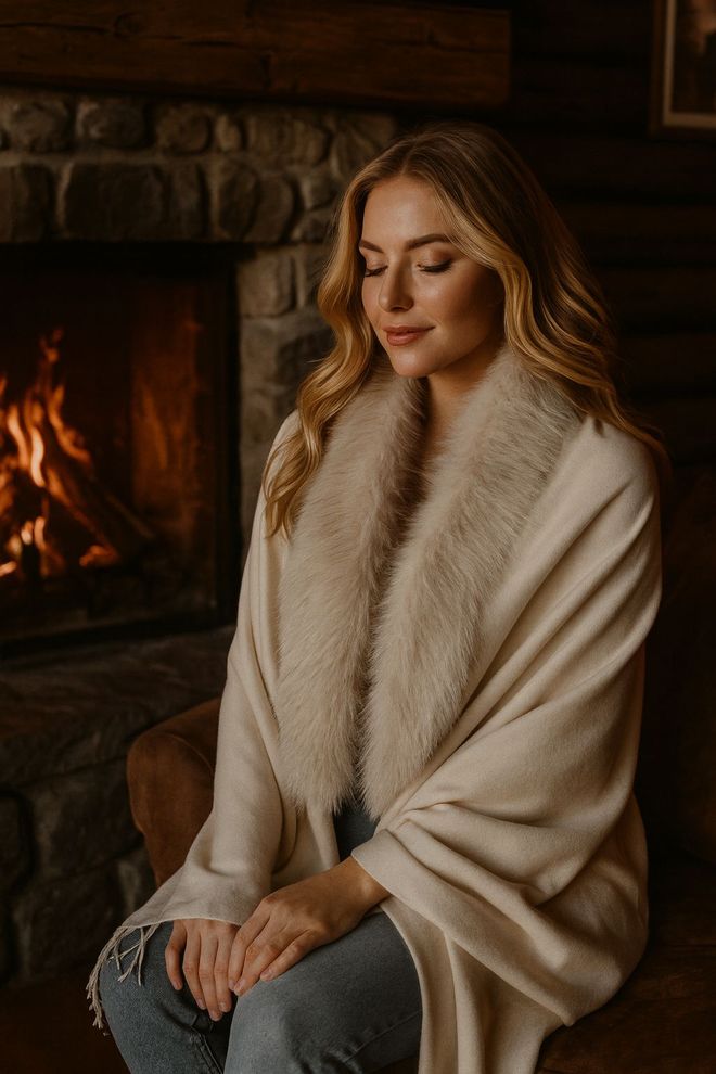 Axesoire رائع المعطف اللون البيج بطوق الشال ملابس بالجملة غير رسمي