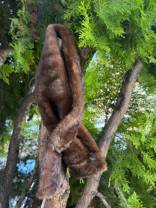 Axesoire Меховой Шарф С Кофейной Подкладкой Из Ткани Манго Оптовая продажа одежды 1