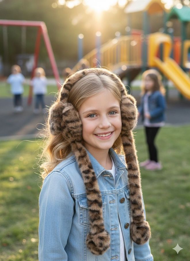 Axesoire Brown Beret With Casual Cute Animal Print Wholesale Clothing Casual