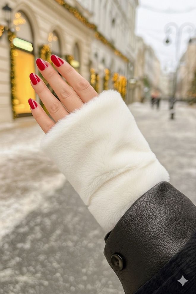 Axesoire Plišane Rukavice Ecru Veleprodaja odjeće 0