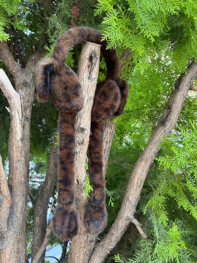 Axesoire Braune Baskenmütze Mit Animal Print Niedlich Lässig Streetwear Großhandelskleidung Lässig