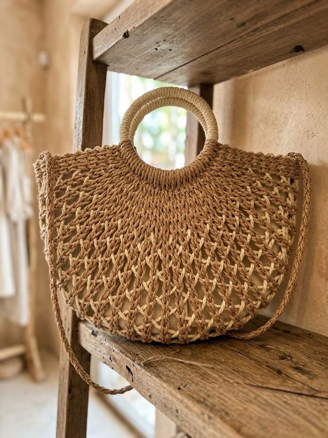 Axesoire Torba Od Slame Sa Patentnim Zatvaračem 43k36 5 Cm Kamila Велепродаја одеће 0