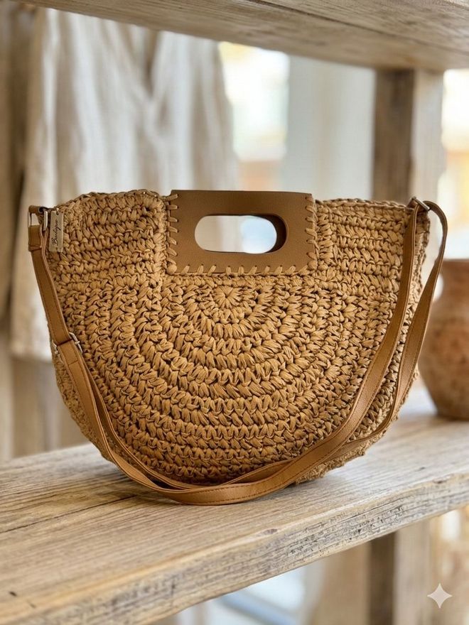 Axesoire Torba Od Slame Sa Zatvaračem Kamila Велепродаја одеће 0