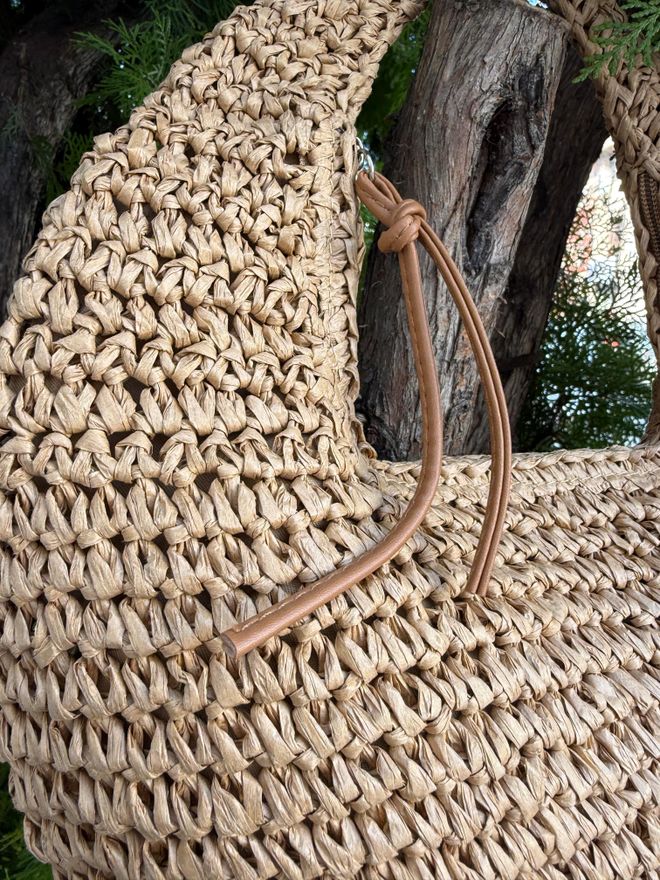 Axesoire Zipper Straw Bag Camel Wholesale Clothing 2