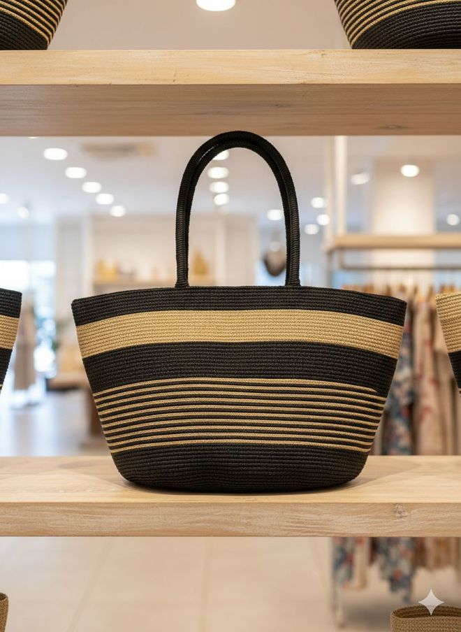 Axesoire Gestreepte Strozak 54x30 Cm Zwart Groothandel Kleding 0