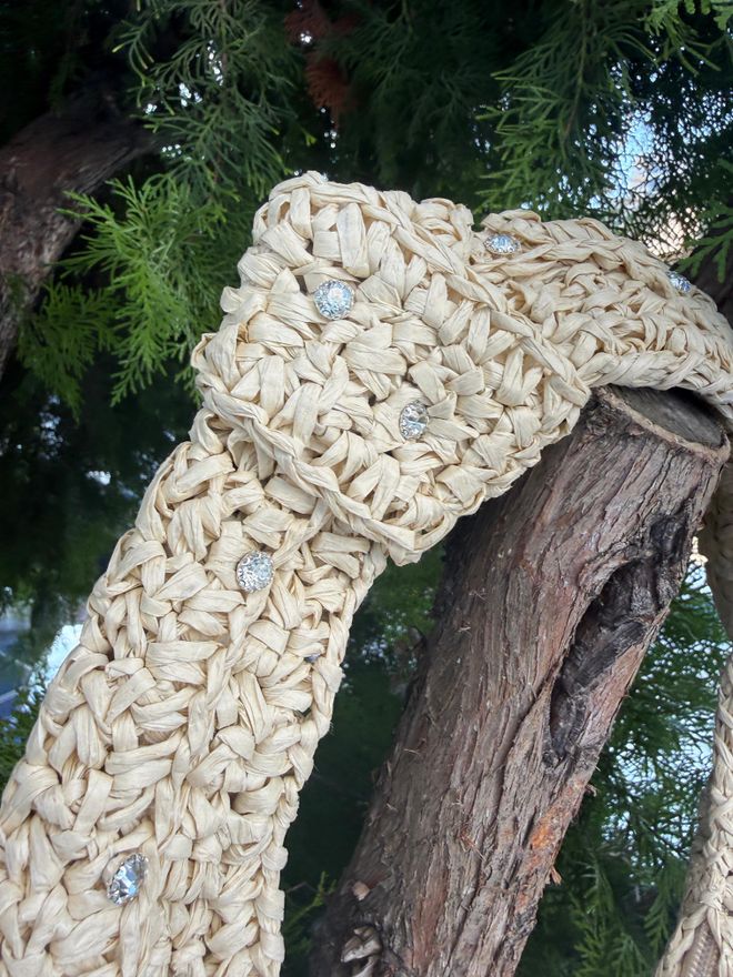 Axesoire Kamena Torba Od Slame Sa Zatvaračem Bež Велепродаја одеће 3