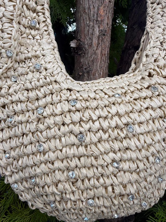 Axesoire Kamena Torba Od Slame Sa Zatvaračem Bež Велепродаја одеће 2