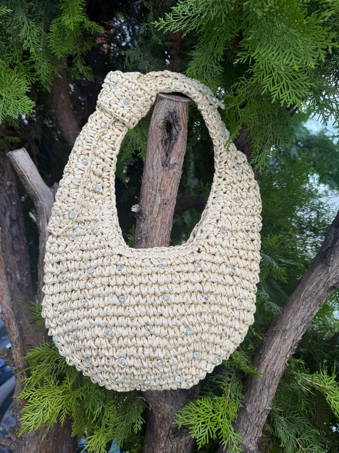 Axesoire Kamena Torba Od Slame Sa Zatvaračem Bež Велепродаја одеће 1