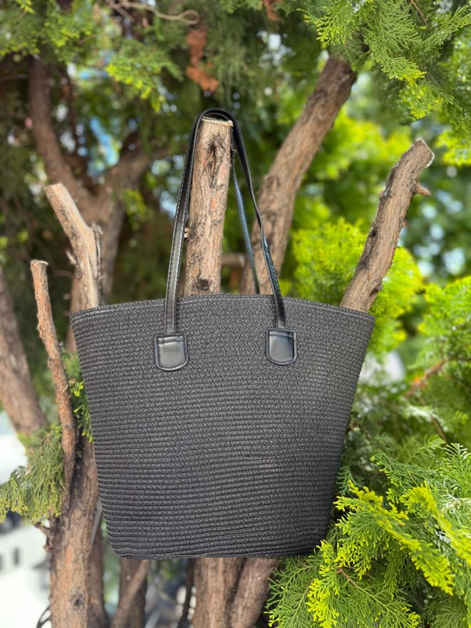 Axesoire Straw Bag Zwart Groothandel Kleding 0