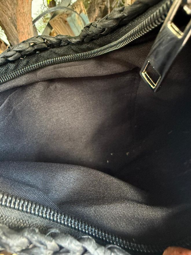 Axesoire Kamena Torba Od Slame Sa Zatvaračem Crna Велепродаја одеће 2