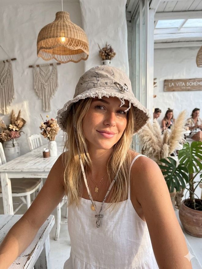 Axesoire قبعة بيج رخامية كاجوال بوهيمية ملابس الشارع ملابس بالجملة غير رسمي