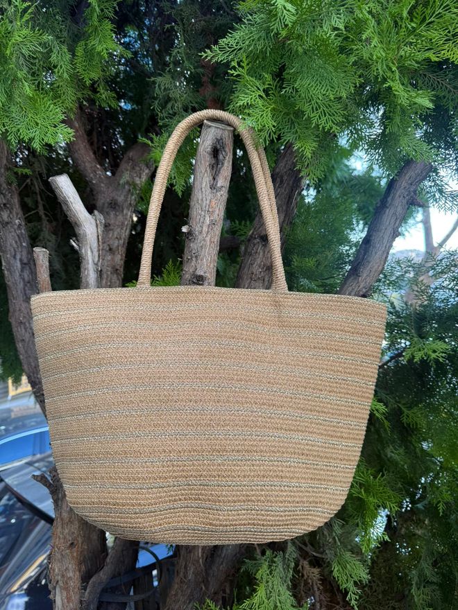 Axesoire Prugasta Slamnata Torba 49k30 Cm Kamila Велепродаја одеће 2