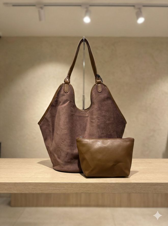 Axesoire Zomšinis Rankovės Krepšys Rudas Didmeninė prekyba drabužiais 0