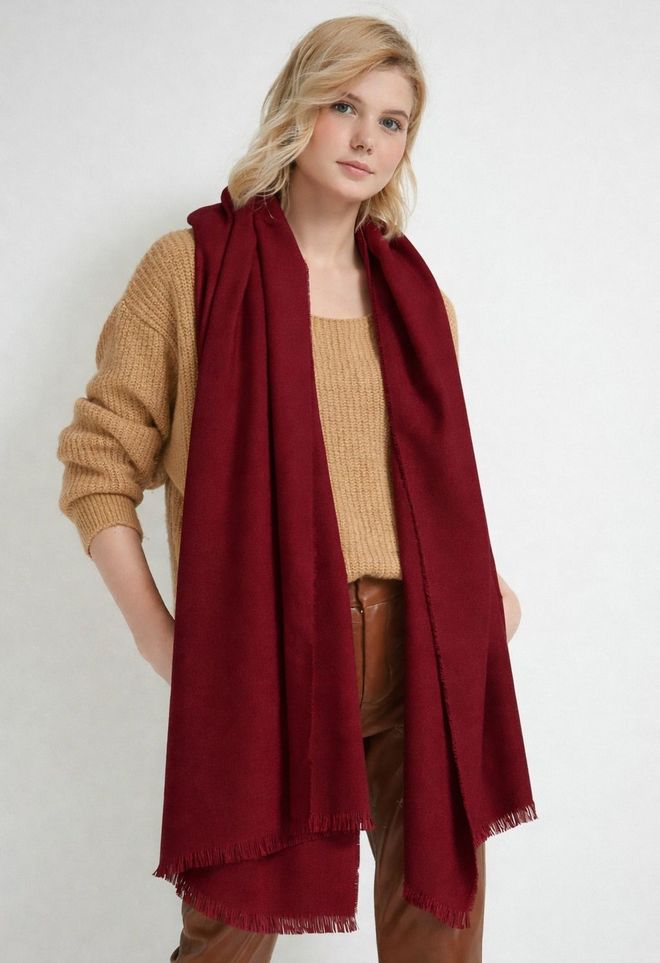 Axesoire Bordo Rdeča Šal Ležerno Eleganten Skromen Vintage Formalno Oblačila na debelo Skromno