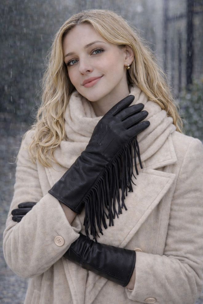 Axesoire Rękawice Skórzane PU Czarne Hurtowa sprzedaż odzieży 0