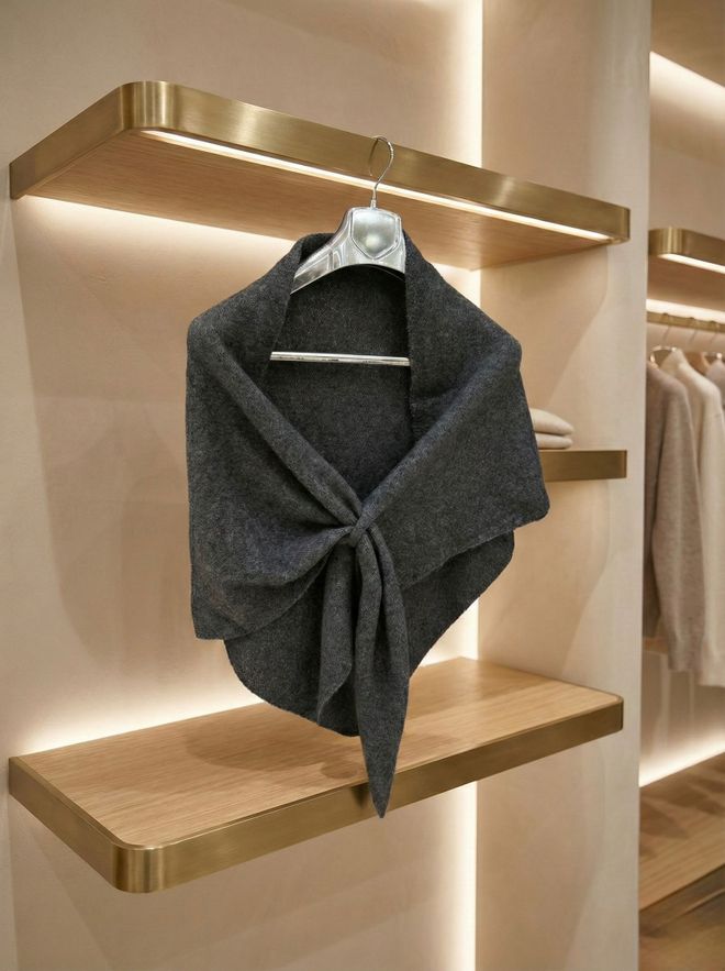 Axesoire Eleganten Črni Šal Za Jesen In Zimo Oblačila na debelo Skromno