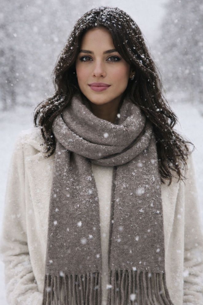 Axesoire Rjav Eleganten Šal Za Zimo In Jesen Oblačila na debelo Skromno