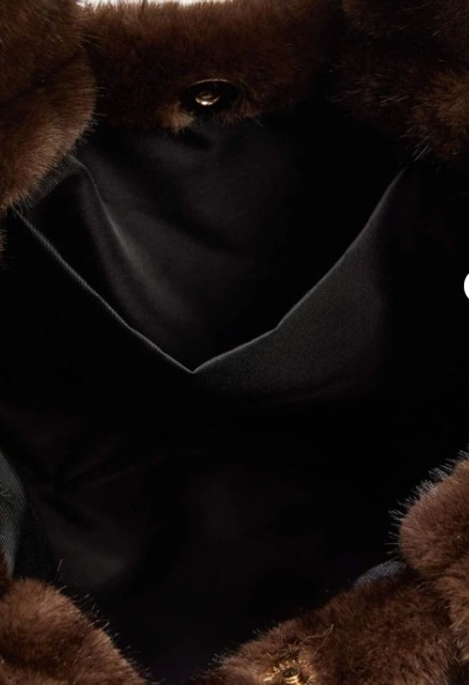 Axesoire Plyšová Taška Na Ruky A Rameno 28x23x11 Cm Hnedá Veľkoobchod s oblečením 3