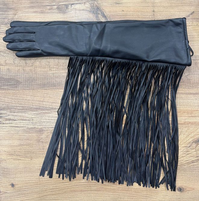 Axesoire Platte Lange PU leren Handschoenen Zwart Groothandel Kleding 1