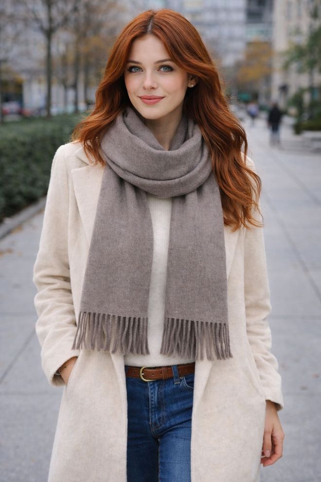 Axesoire Bež Šal Za Ležerno Eleganten Skromen Slog Oblačila na debelo Skromno