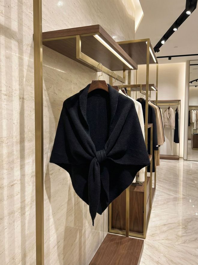 Axesoire Črni Eleganten Šal Za Jesen In Zimo Oblačila na debelo Ležerno