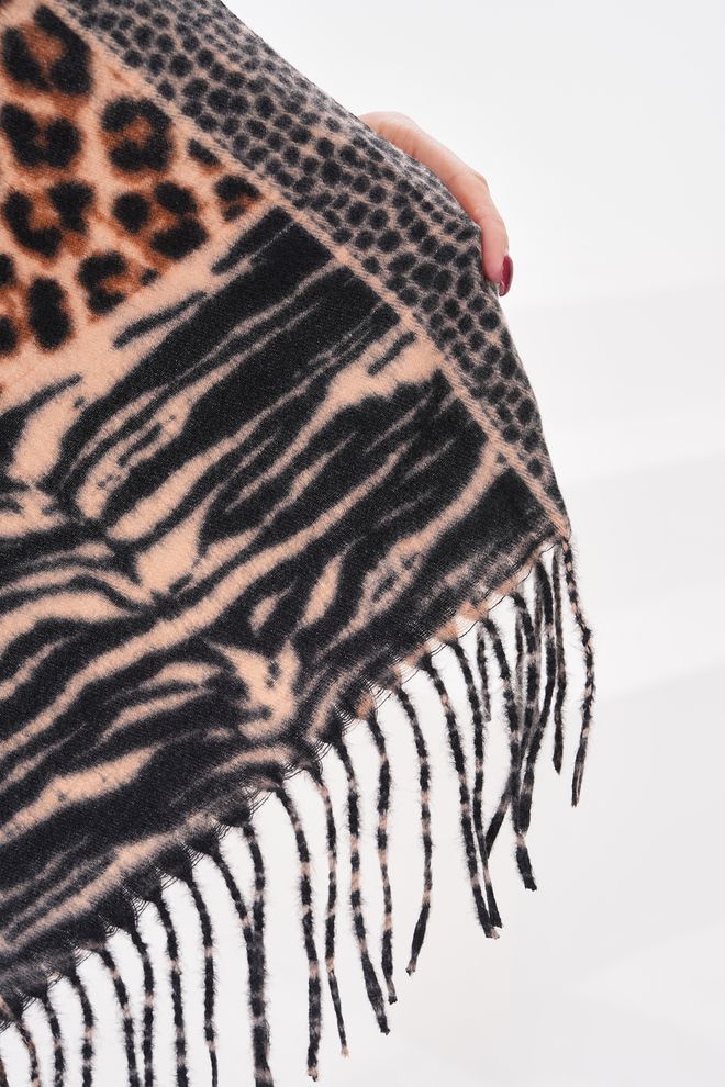 Axesoire Brown Boho Animal Print Shawl Wholesale Clothing Boho