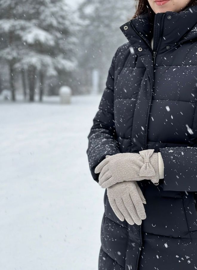 Axesoire Rokavice Z Lokom Bež Oblačila na debelo 0