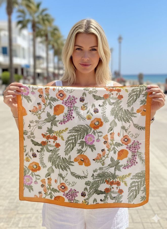 Axesoire Scialle Floreale Arancione Abbigliamento all'ingrosso Casuale