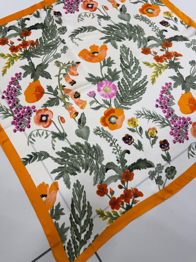 Axesoire Châle Floral Orange Vêtements en gros Plage