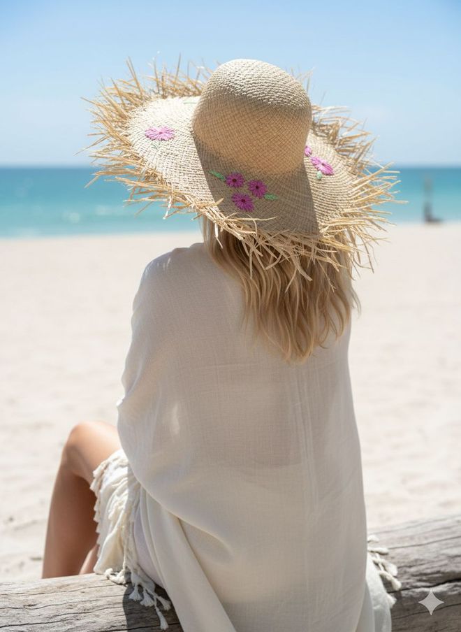 Axesoire قبعة بيج مزهرة كاجوال بوهيمية عتيقة ملابس بالجملة غير رسمي