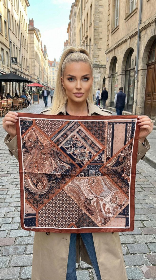 Axesoire شال بني أنيق ملابس بالجملة غير رسمي