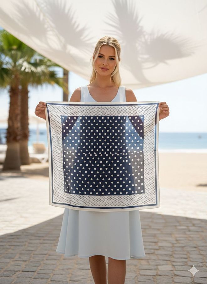 Axesoire Элегантный Синий Шарф В Горошек Оптовая продажа одежды Повседневный