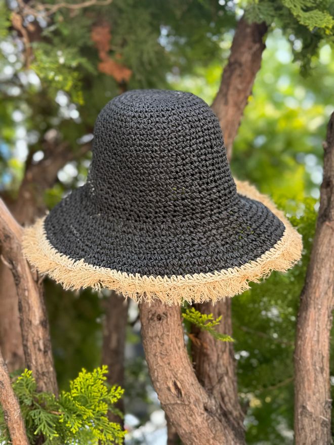 Axesoire Czarny Casual Boho Elegancki Jednokolorowy Czapka Na Wiosnę Lato Hurtowa sprzedaż odzieży Casual