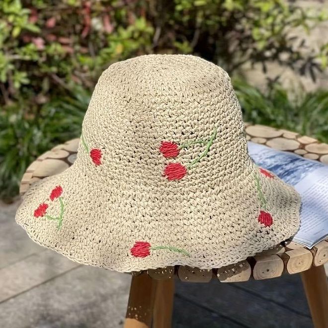 Axesoire Бежевая Бохо Шляпа С Цветочным Узором Для Лета И Весны Оптовая продажа одежды 1