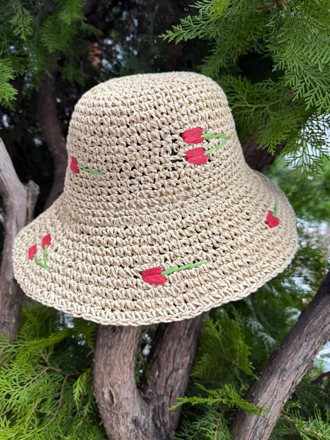 Axesoire Бежевая Бохо Шляпа С Цветочным Узором Для Лета И Весны Оптовая продажа одежды Весна