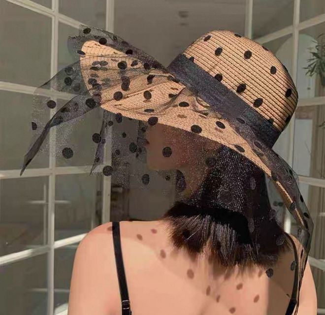 Axesoire Элегантная Бежевая Шляпа В Горошек Оптовая продажа одежды 1