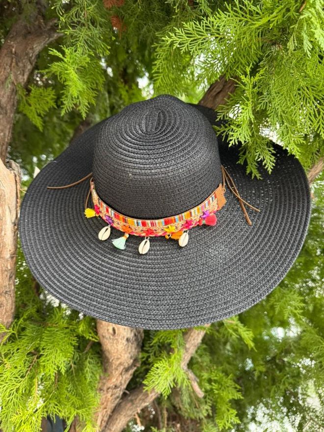 Axesoire Black Casual Boho Elegant Streetwear Vintage Retro Plain Hat Wholesale Clothing Beach