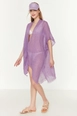 A wholesale clothing model wears axs10002-pareo-purple, Turkish wholesale  of 