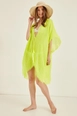 A wholesale clothing model wears axs10030-neon-pareo-green, Turkish wholesale  of 